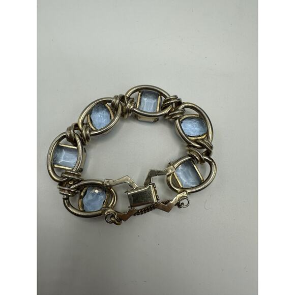 Vintage Henkel & Grosse For Christian Dior Blue Rhinestone Bracelet 7” - Picture 5 of 5